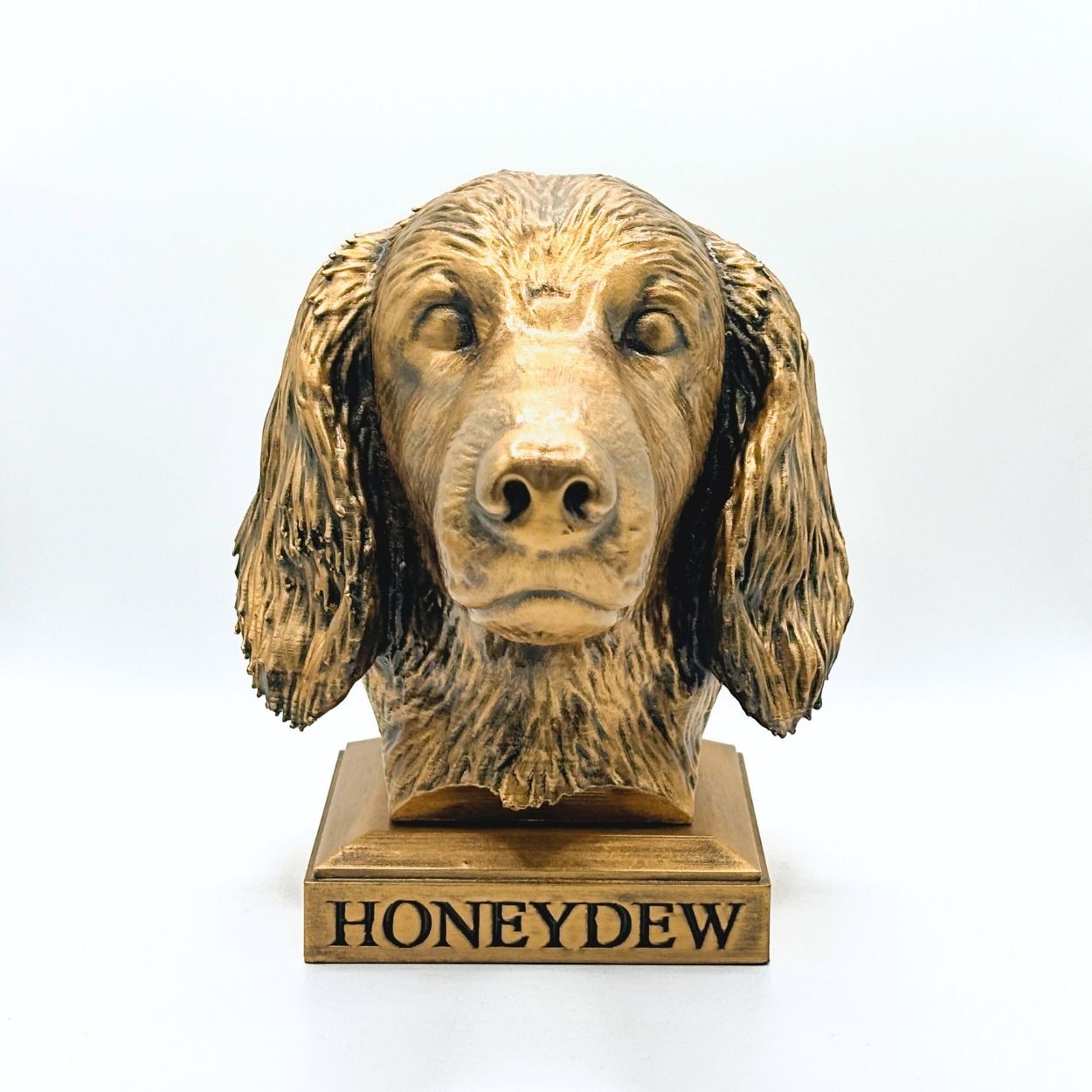 Personalized Long-Haired Dachshund Dog Memorial Statue