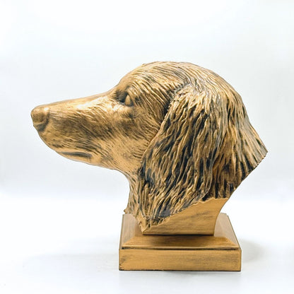 Personalized Long-Haired Dachshund Dog Memorial Statue