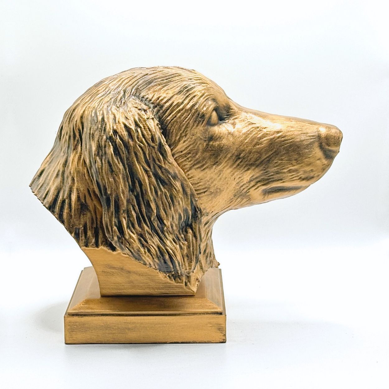 Personalized Long-Haired Dachshund Dog Memorial Statue