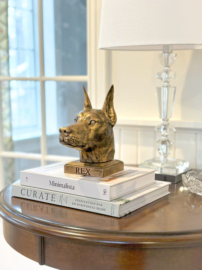 Personalized Doberman Dog Memorial Statue