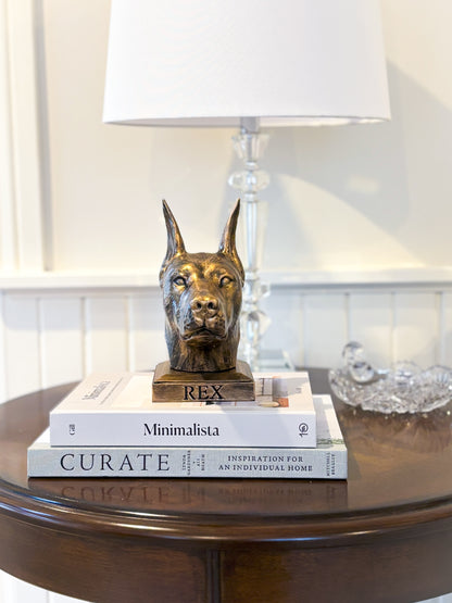 Personalized Doberman Dog Memorial Statue