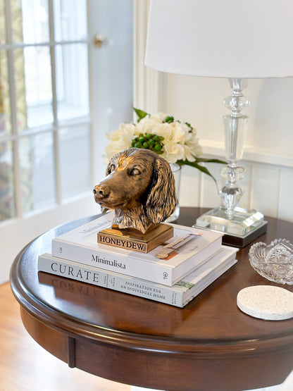 Personalized Long-Haired Dachshund Dog Memorial Statue