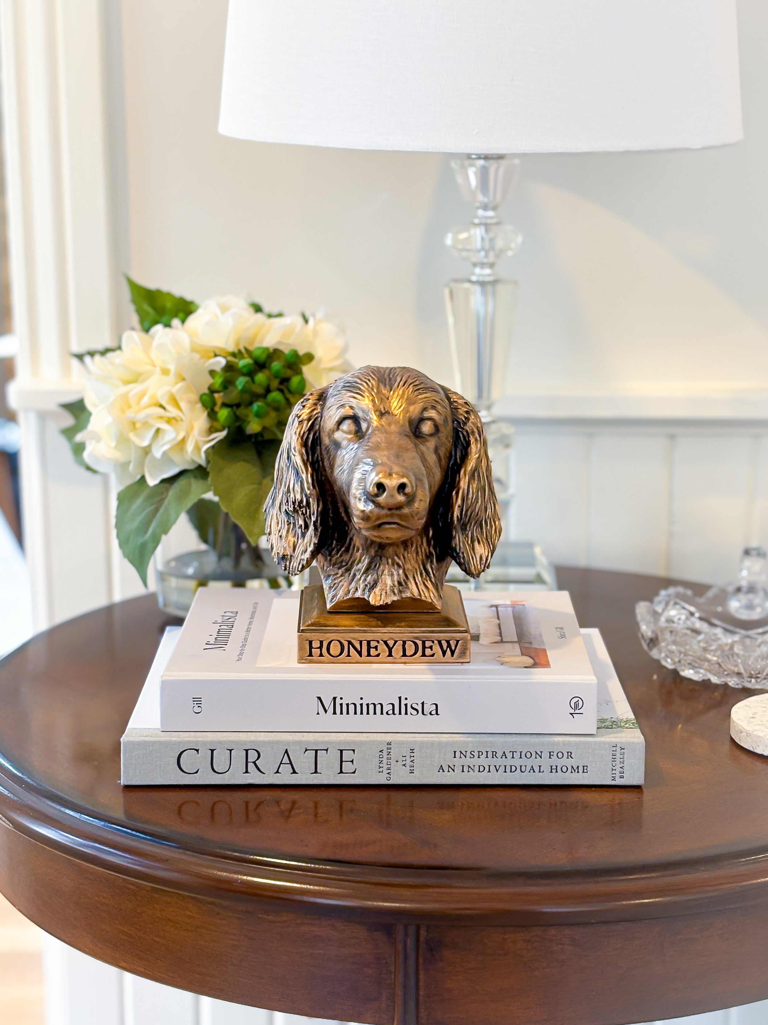 Personalized Long-Haired Dachshund Dog Memorial Statue