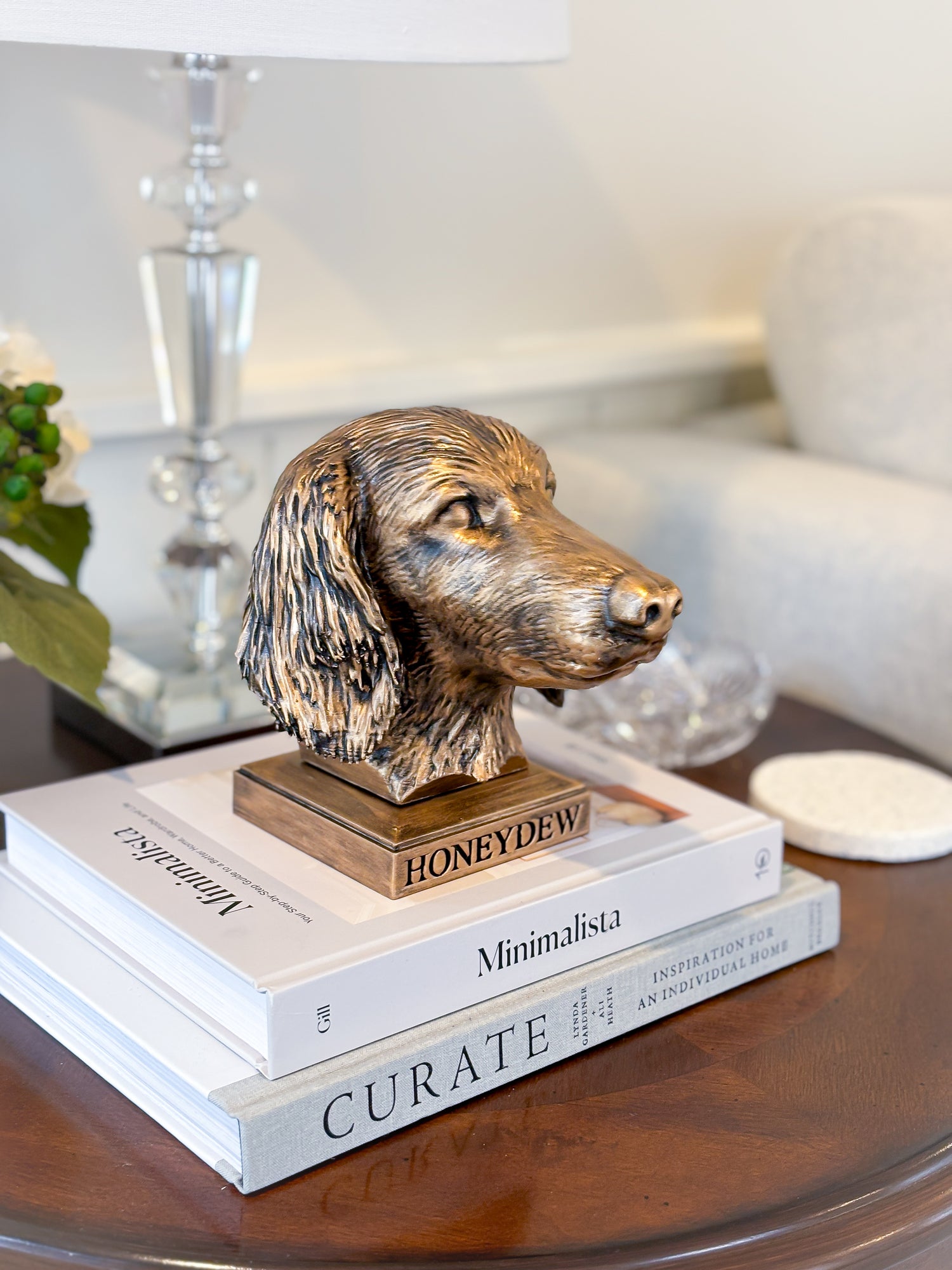 Personalized Long-Haired Dachshund Dog Memorial Statue