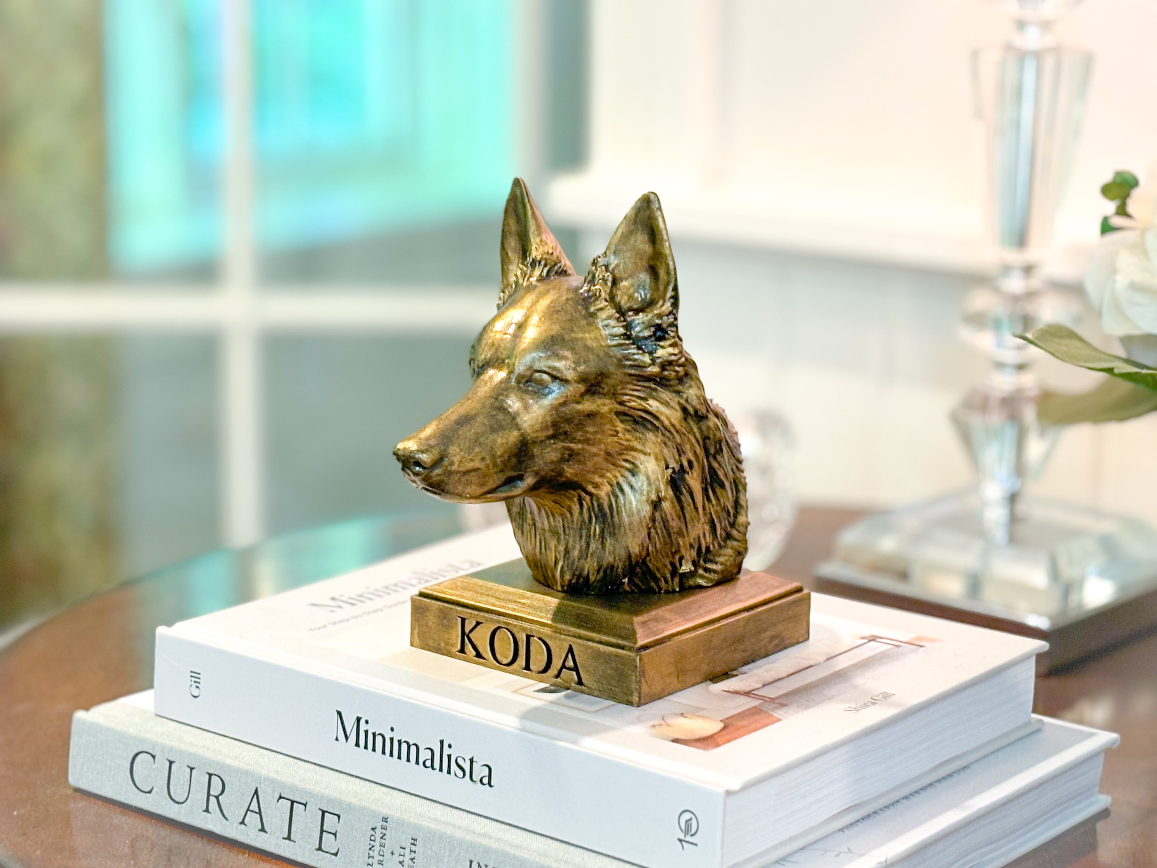 Personalized German Shepherd Dog Memorial Statue